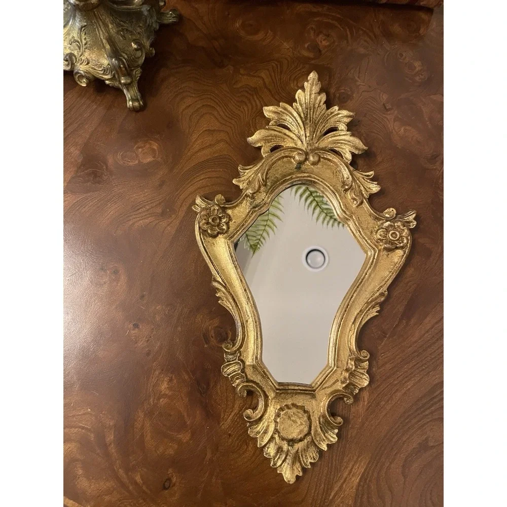 Vtg‎ Italian Florentine Wall Mirror Gilt Baroque Ornate 13.5